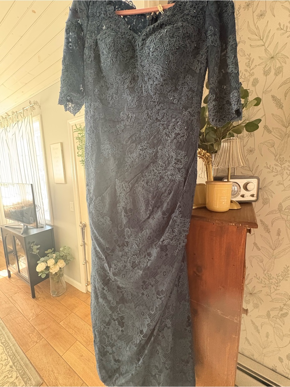 Adas Bridal Dressily Bee Women Dress S 2 Blue Lace Sequins Evening Event Wedding